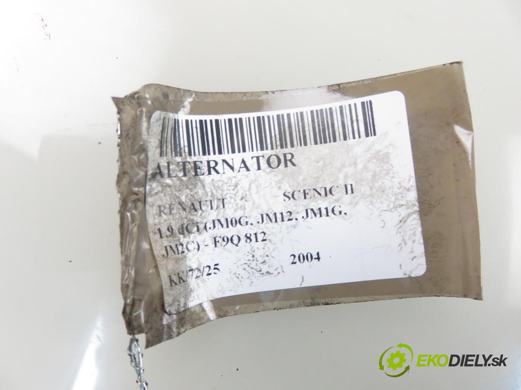 RENAULT SCENIC II (JM0/1_) MINIVAN 2004 88,00 1.9 dCi 120 - F9Q 812 1870,00 Alternátor 8200290215 ; TG11C022 ; 2542818D (Alternátory)