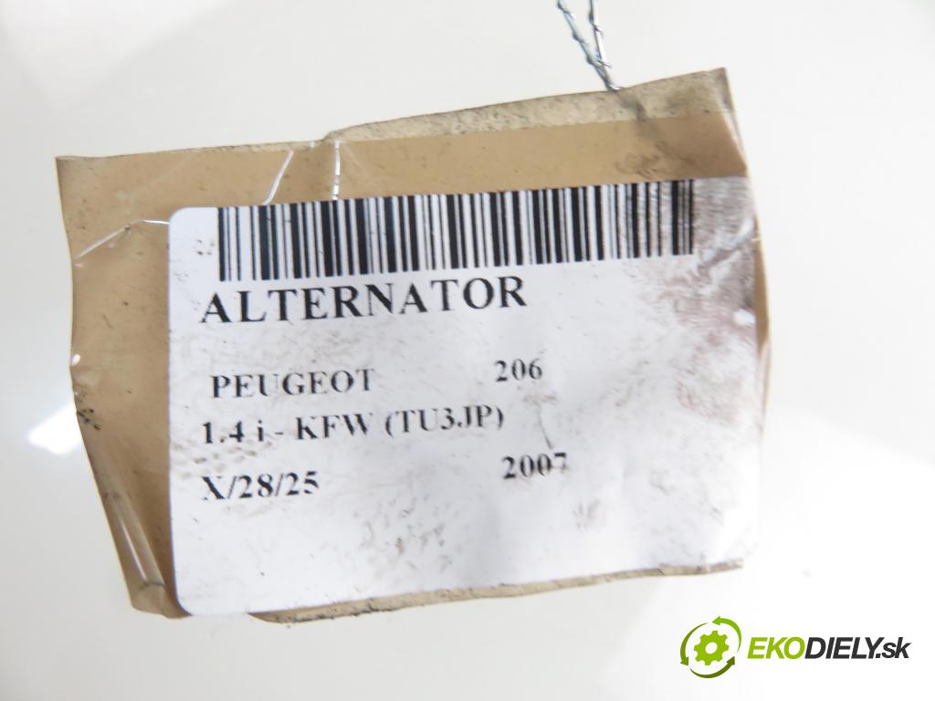 PEUGEOT 206 liftback (2A/C) HB 2007 55,00 1.4 75 - KFW 1360,00 Alternátor 9638275880 ; A005TA6291ZEB (Alternátory)