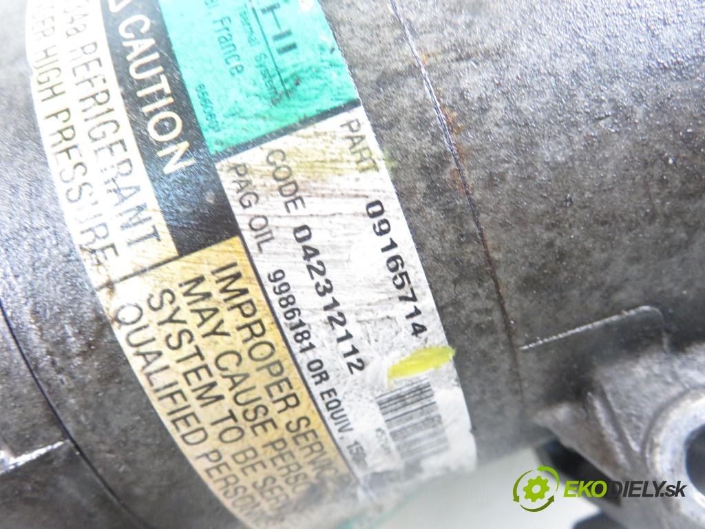 OPEL ASTRA G Kombi (T98) KOMBI 2000 74,00 1.6 16V - Z 16 XE 1598,00 KOMPRESOR: klimatizácie 09165714 (Kompresory klimatizácie)