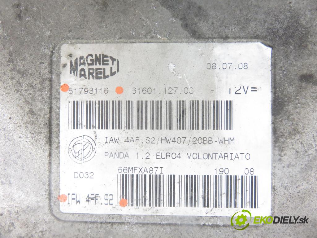 FIAT PANDA Van (169_) HB 2008 44,00 1.2 - 188 A4.000 1242,00 Riadiaca jednotka Motor 51793116 ; IAW4AFS2