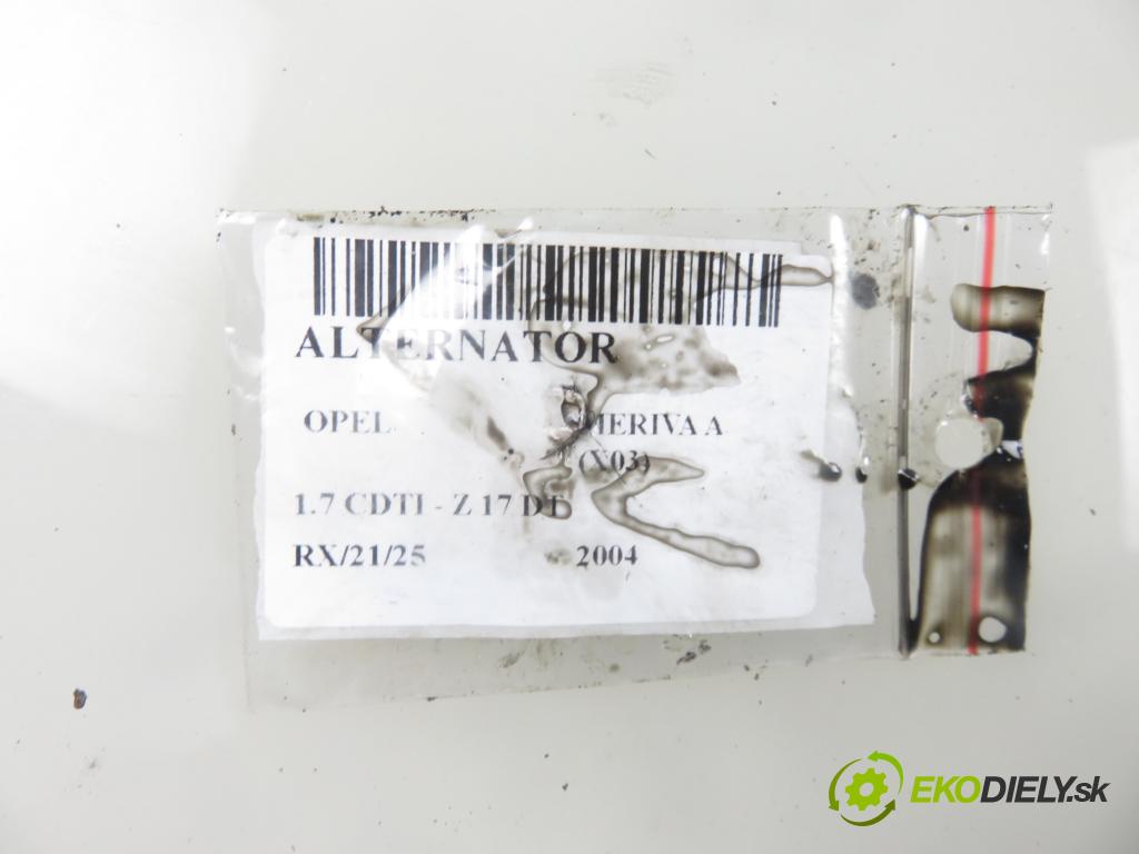 OPEL MERIVA A nadwozie wielkoprzestrzenne (MPV) (X03) HB 2004 74,00 1.7 CDTI 101 - Z 17 DT 1686,00 Alternátor 8973551981 ; LR1100503B (Alternátory)