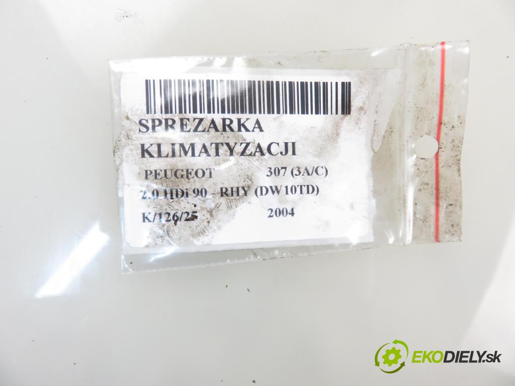 PEUGEOT 307 (3A/C) HB 2004 66,00 2.0 HDi 90 - RHY (DW10TD) 1997,00 KOMPRESOR: klimatizácie  (Kompresory klimatizácie)