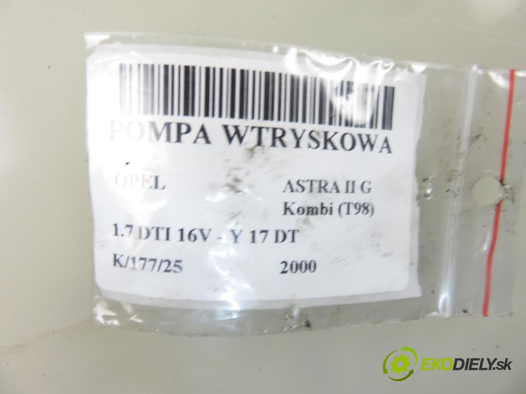 OPEL ASTRA G Kombi (T98) KOMBI 2000 55,00 1.7 DTI 16V - Y 17 DT 1686,00 Pumpa vstrekovacia HU0965006002 ; 8971852422 (Vstrekovacie čerpadlá)