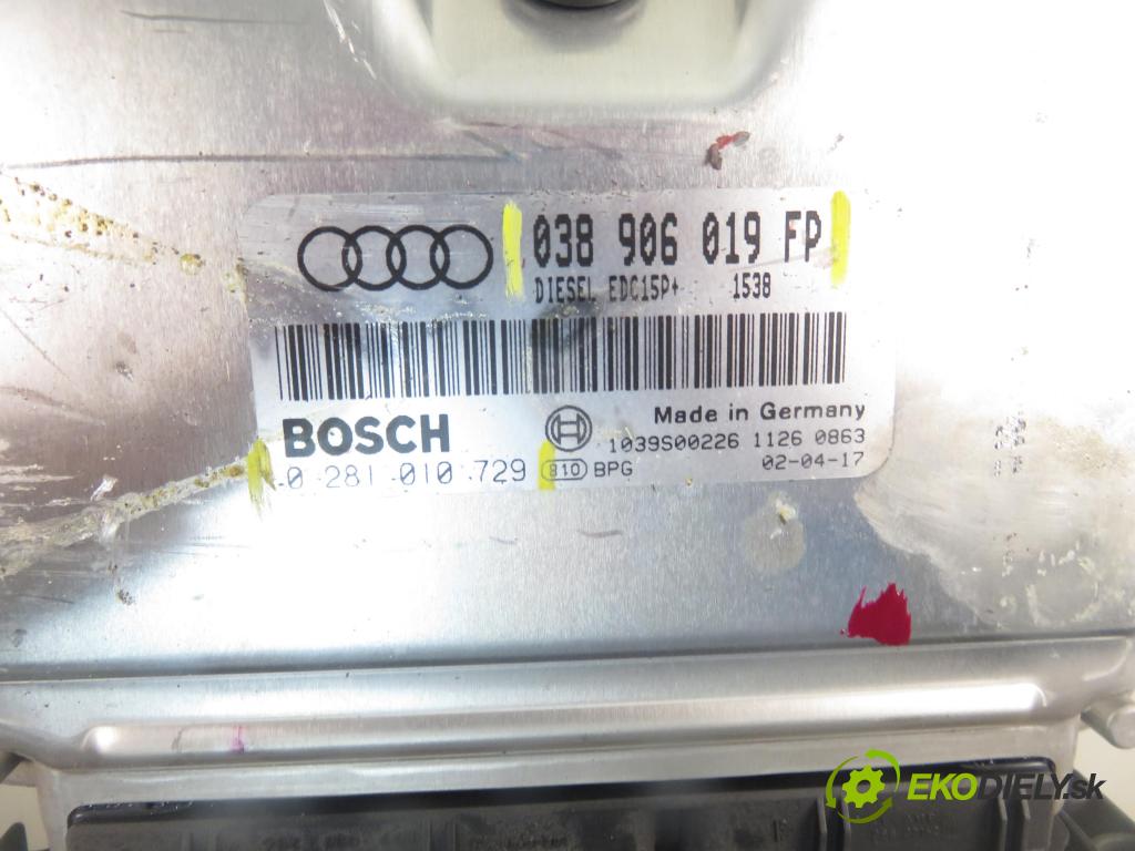 AUDI A4 Avant (8E5, B6) KOMBI 2002 96,00 1.9 TDI - AWX 1896,00 Riadiaca jednotka Motor 038906019FP ; 0281010729