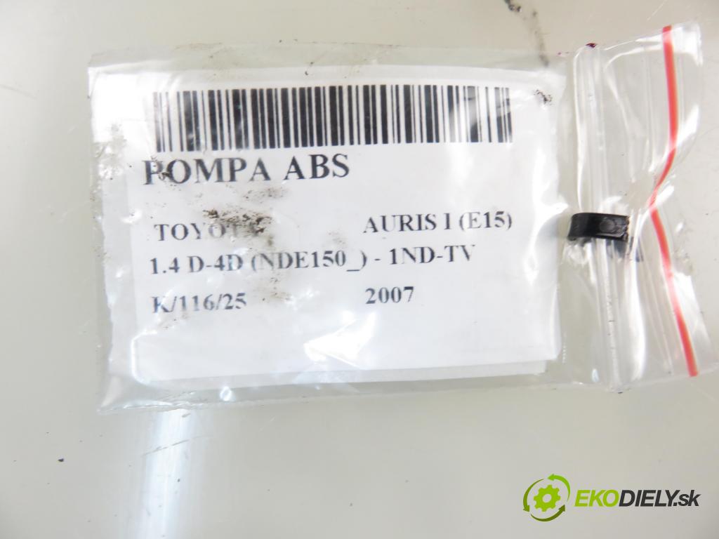 TOYOTA AURIS (_E15_) HB 2007 66,00 1.4 D-4D 90 - 1ND-TV 1364,00 Pumpa ABS 0265800527 ; 4451012530 ; 0265231862 (Pumpy ABS)