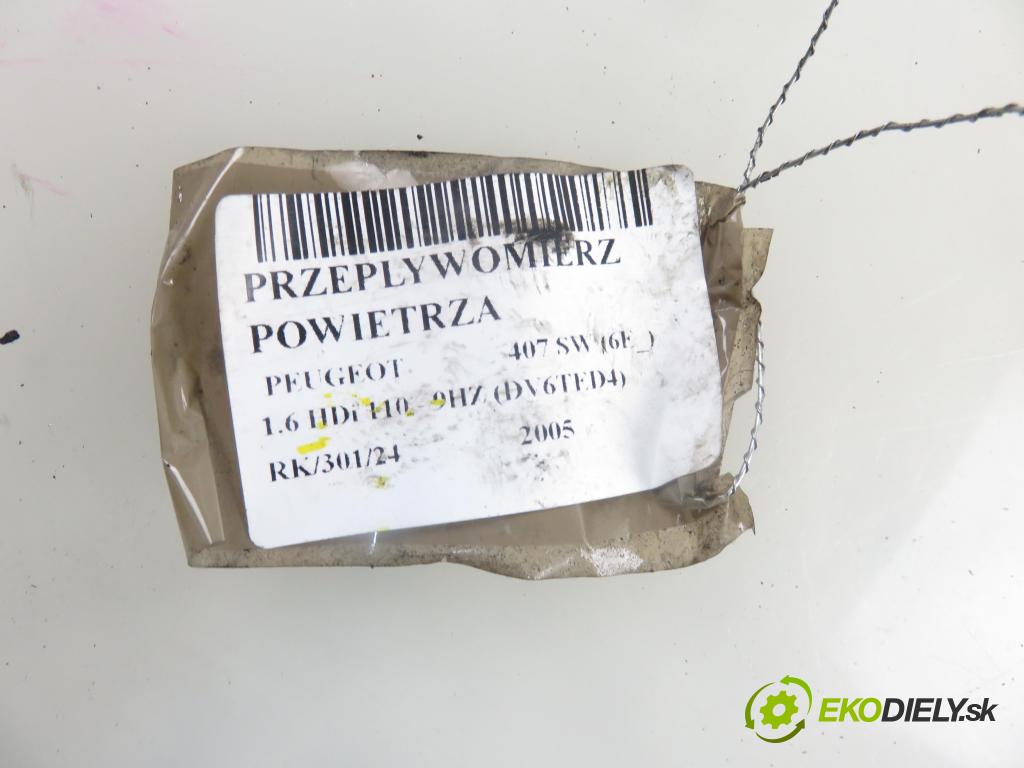 PEUGEOT 407 SW (6E_) KOMBI 2005 80,00 1.6 HDi 110 - 9HZ (DV6TED4) 1560,00 váha vzduchu vzduchu 72834204 ; 9650010780