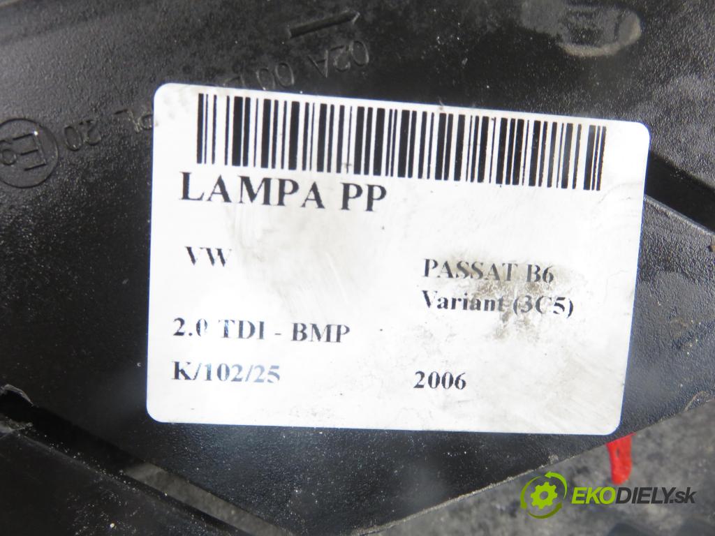 VW PASSAT B6 Variant (3C5) KOMBI 2006 103,00 2.0 TDI PD 8V 140 - BMP 1968,00 světlo PP 3C0941752D