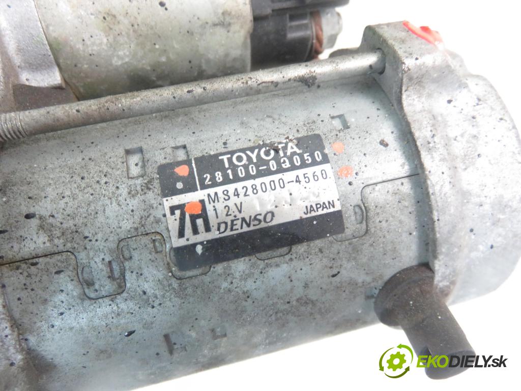 TOYOTA YARIS (_P9_) HB 2008 51,00 1.0 VVT-i (KSP90_) - 1KR-FE 998,00 Štartér 2810000050 ; MS4280004560 (Štartéry)