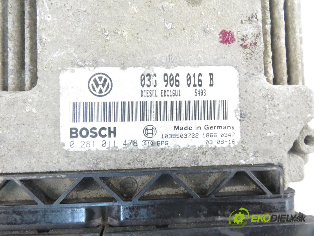 VW GOLF V (1K1) HB 2003 77,00 1.9 TDI - BXE 1896,00 Riadiaca jednotka Motor 03G906016B ; 0281011478