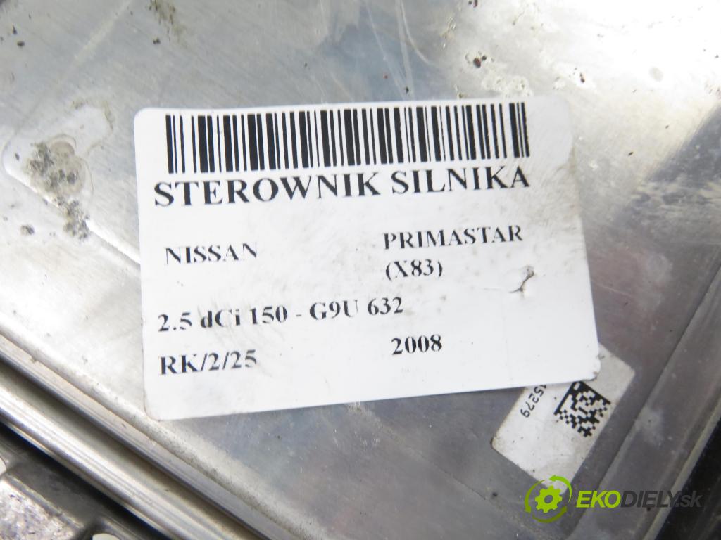 NISSAN PRIMASTAR Skrzynia (X83) FURGON 2008 107,00 2.5 dCi 150 - G9U 632 2464,00 Riadiaca jednotka Motor 8200635663 ; 8200833387 ; 0281013364