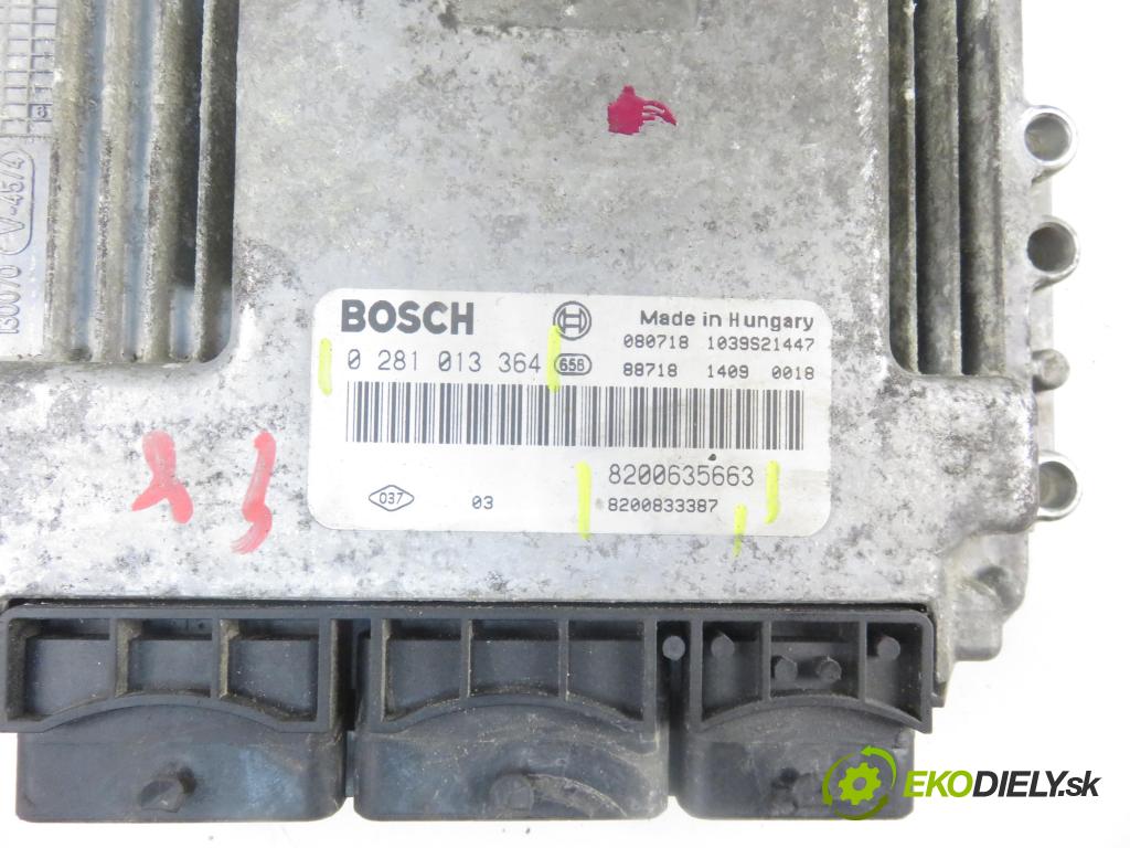 NISSAN PRIMASTAR Skrzynia (X83) FURGON 2008 107,00 2.5 dCi 150 - G9U 632 2464,00 Riadiaca jednotka Motor 8200635663 ; 8200833387 ; 0281013364
