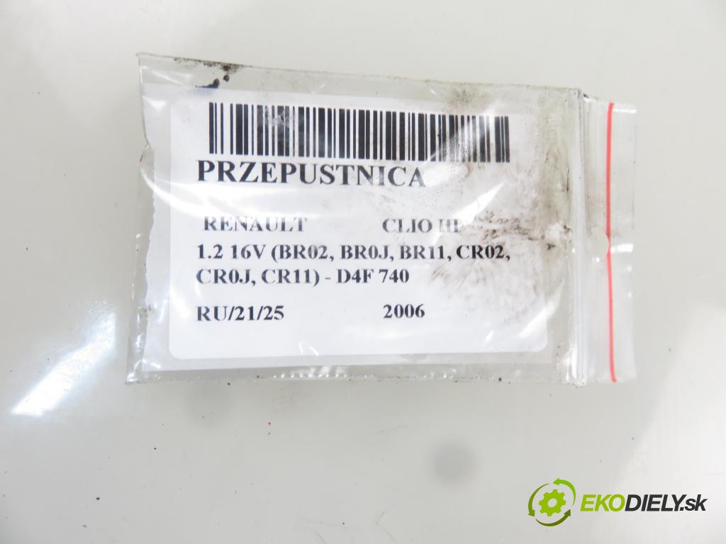 RENAULT CLIO III (BR0/1, CR0/1) HB 2006 55,00 1.2 16V 75 - D4F 740 1149,00 Škrtiaca klapka 8200568712 ; 8200284968 (Škrtiace klapky)