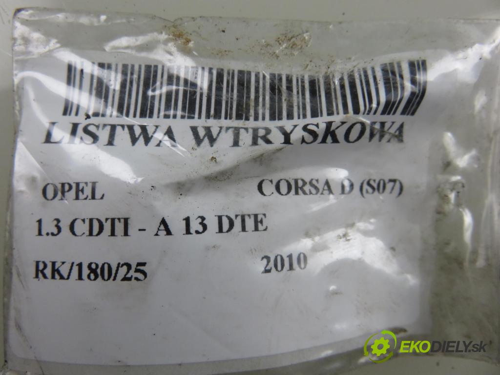 OPEL CORSA D (S07) HB 2010 70,00 1.3 CDTI - A 13 DTE 1248,00 Lišta vstrekovacia 0445214214 ; 55567372 ; 0281002903 (Vstrekovacie lišty)