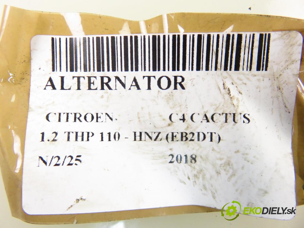CITROEN C4 CACTUS CROSSOVER 2018 81,00 1.2 THP 110 - HNZ (EB2DT) 1199,00 Alternátor 9818677980 (Alternátory)