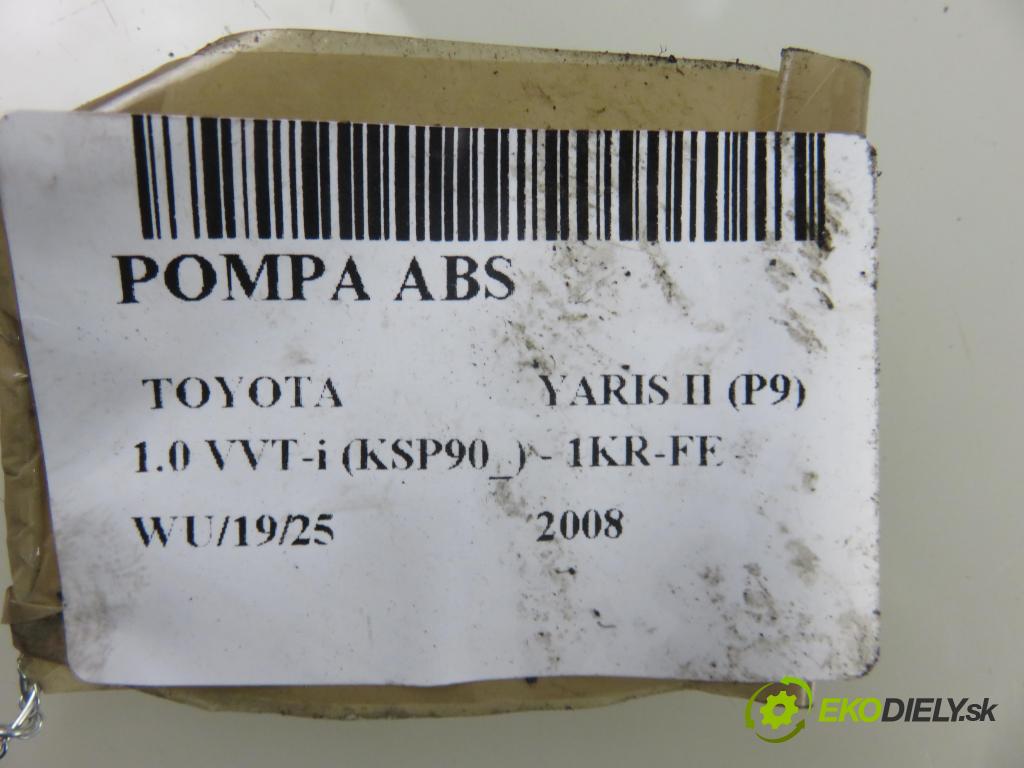 TOYOTA YARIS (_P9_) HB 2008 51,00 1.0 VVT-i (KSP90_) - 1KR-FE 998,00 Pumpa ABS 895410D040 ; 06210907463 ; 445100D031 (Pumpy ABS)