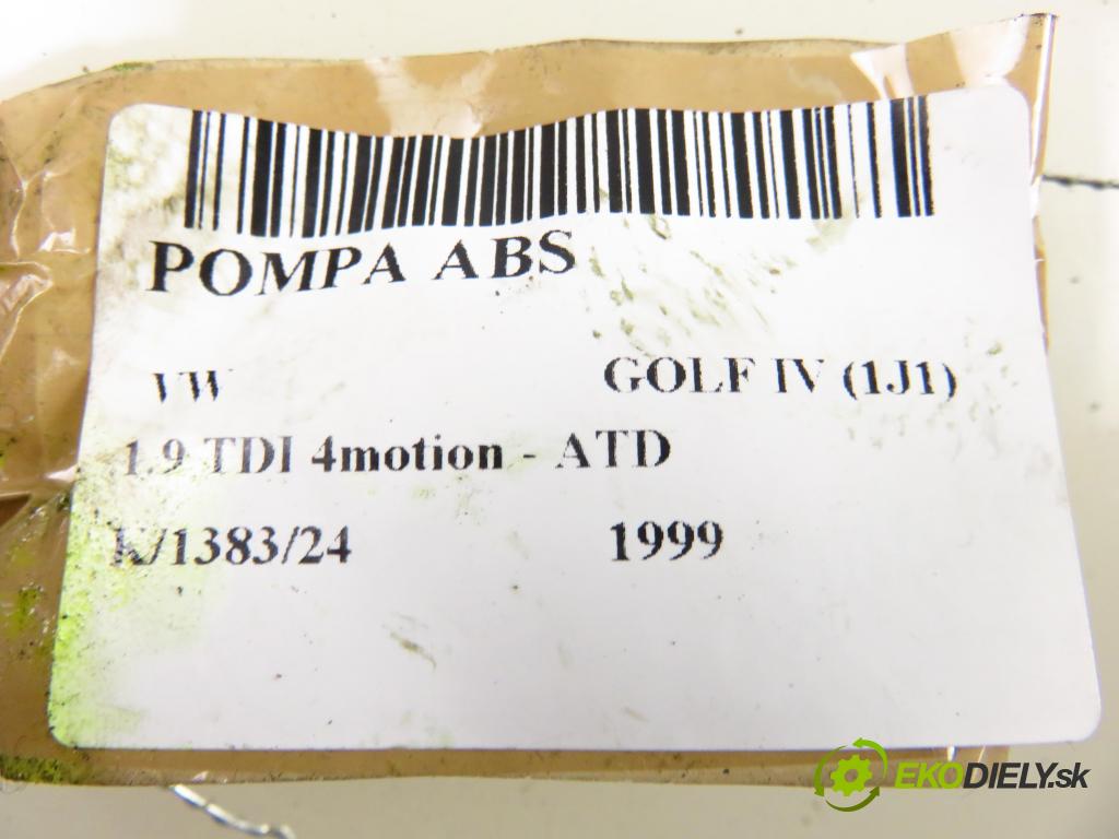 VW GOLF IV (1J1) HB 1999 74,00 1.9 TDI 4motion - ATD 1896,00 Pumpa ABS 1J0907379AB ; 10094703143 (Pumpy ABS)