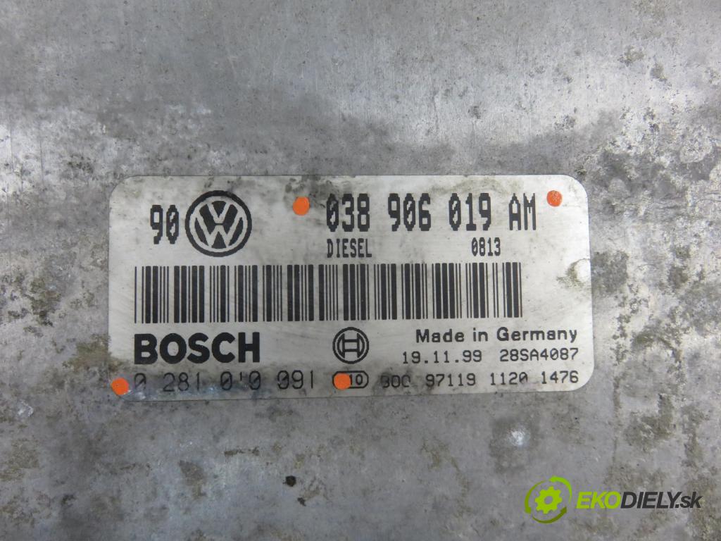 VW GOLF IV (1J1) HB 1999 74,00 1.9 TDI 4motion - ATD 1896,00 Riadiaca jednotka Motor 038906019AM ; 0281010091