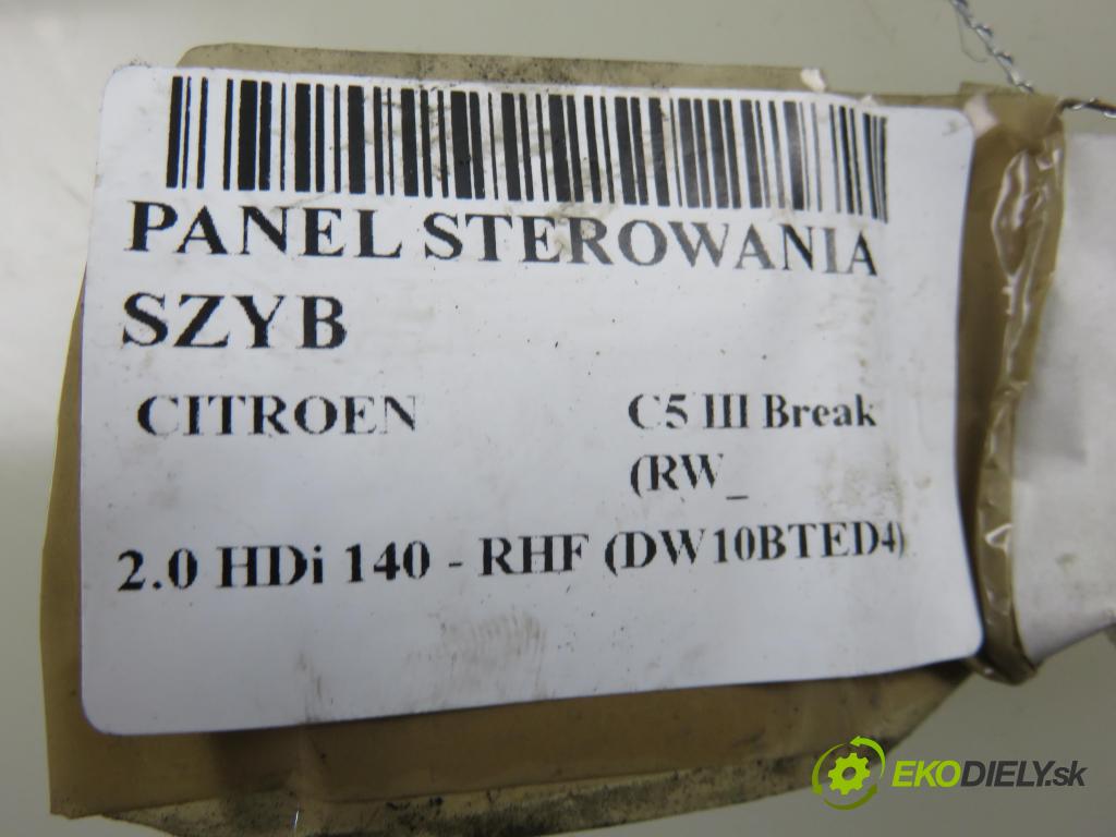 CITROEN C5 III Break (RW_) KOMBI 2009 103,00 2.0 HDi 140 - RHF (DW10BTED4) 1997,00 Panel ovládaní oken 96644917XT