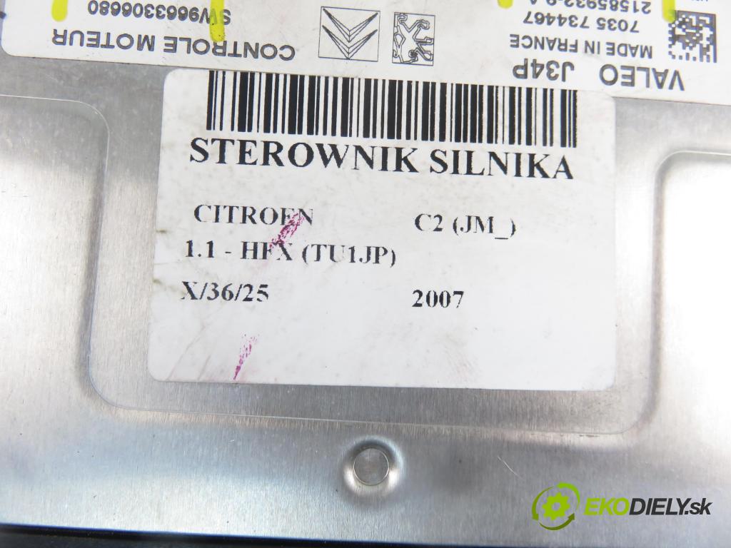 CITROEN C2 (JM_) HB 2007 44,00 1.1 - HFX (TU1JP) 1124,00 Riadiaca jednotka Motor 215859329A ; 9663306680 ; 9651696680