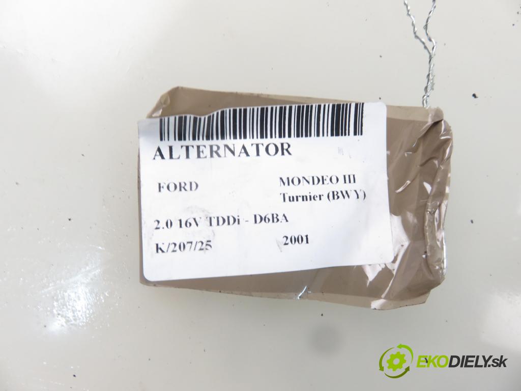 FORD MONDEO III Turnier (BWY) KOMBI 2001 85,00 2.0 16V TDDi 115 D6BA 1998,00 Alternátor A9011 (Alternátory)