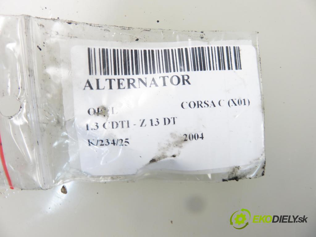 OPEL CORSA C (X01) HB 2004 51,00 1.3 CDTI - Z 13 DT 1248,00 Alternátor 46823547 ; TG9S010 (Alternátory)