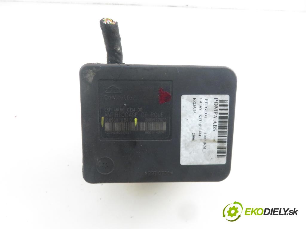 PEUGEOT 1007 (KM_) HB 2006 65,00 1.4 16V - KFU (ET3J4) 1360,00 Pumpa ABS 10096011543 ; 9654777580 ; 10020601974 (Pumpy ABS)