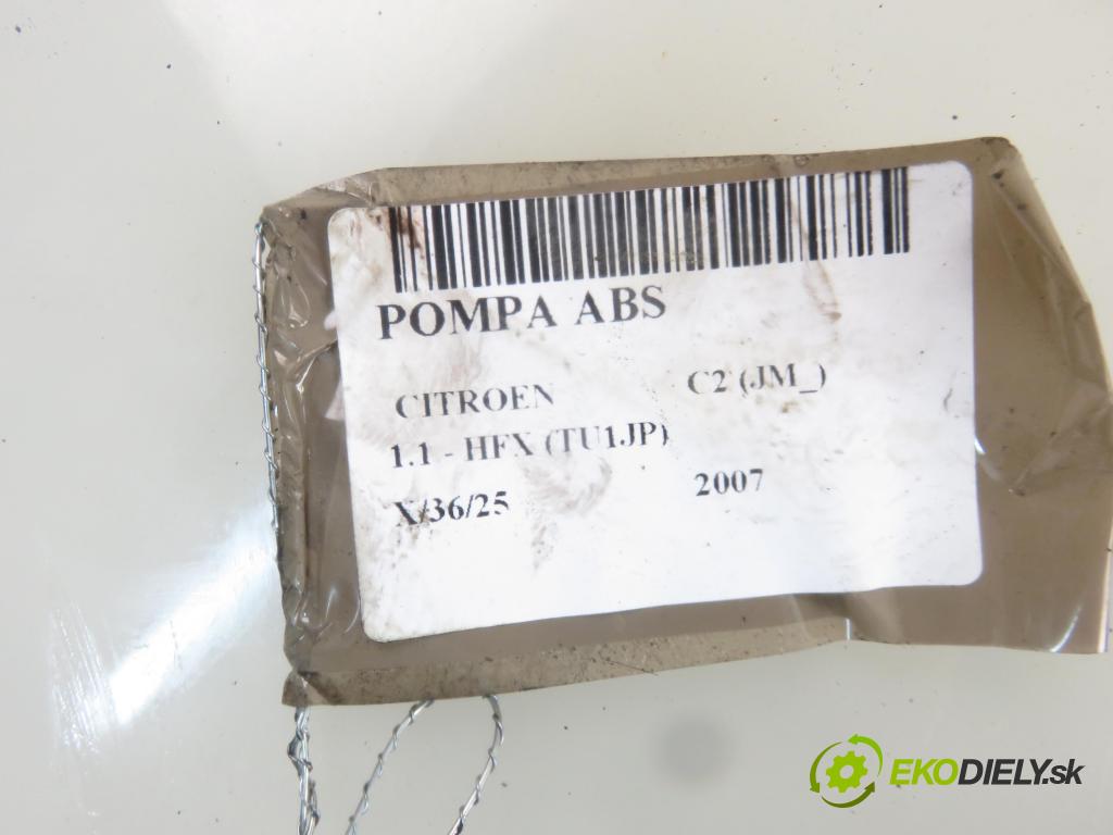 CITROEN C2 (JM_) HB 2007 44,00 1.1 - HFX (TU1JP) 1124,00 Pumpa ABS 9662298480 ; 10020700924 ; 10097011443 (Pumpy ABS)