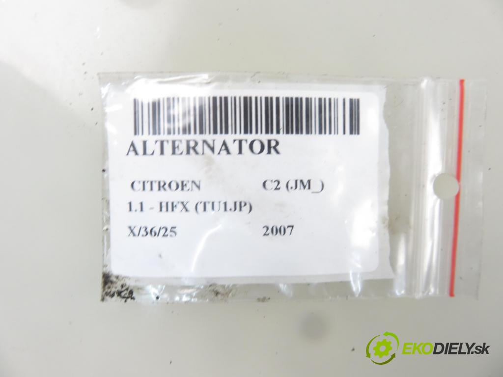CITROEN C2 (JM_) HB 2007 44,00 1.1 - HFX (TU1JP) 1124,00 Alternátor 9660055080 ; A005TG0192B (Alternátory)