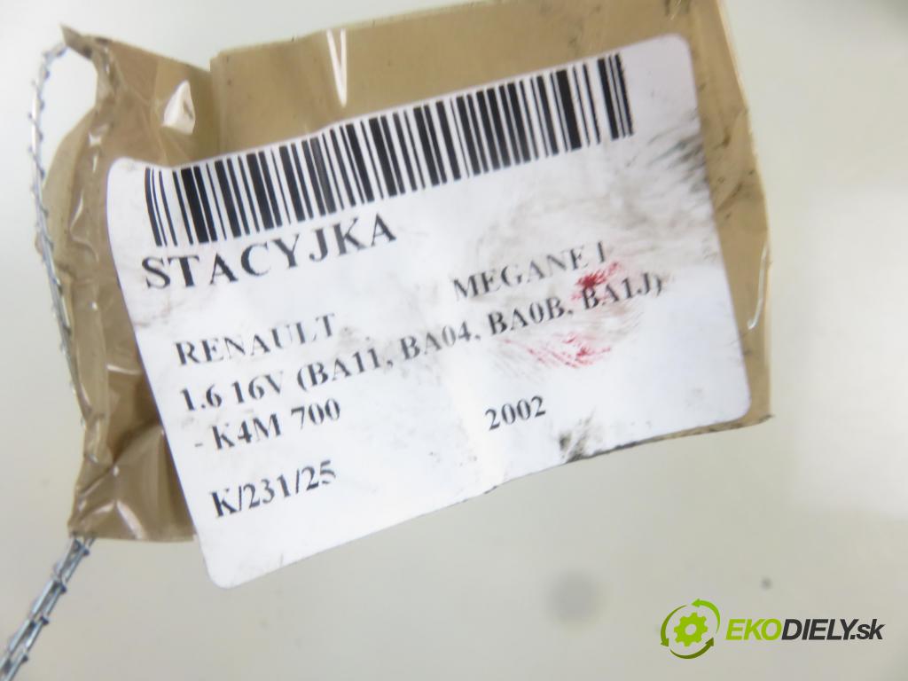 RENAULT MEGANE I (BA0/1_) HB 2002 79,00 1.6 16V 107 - K4M 700 1598,00 spinačka  (Spínacie skrinky a kľúče)