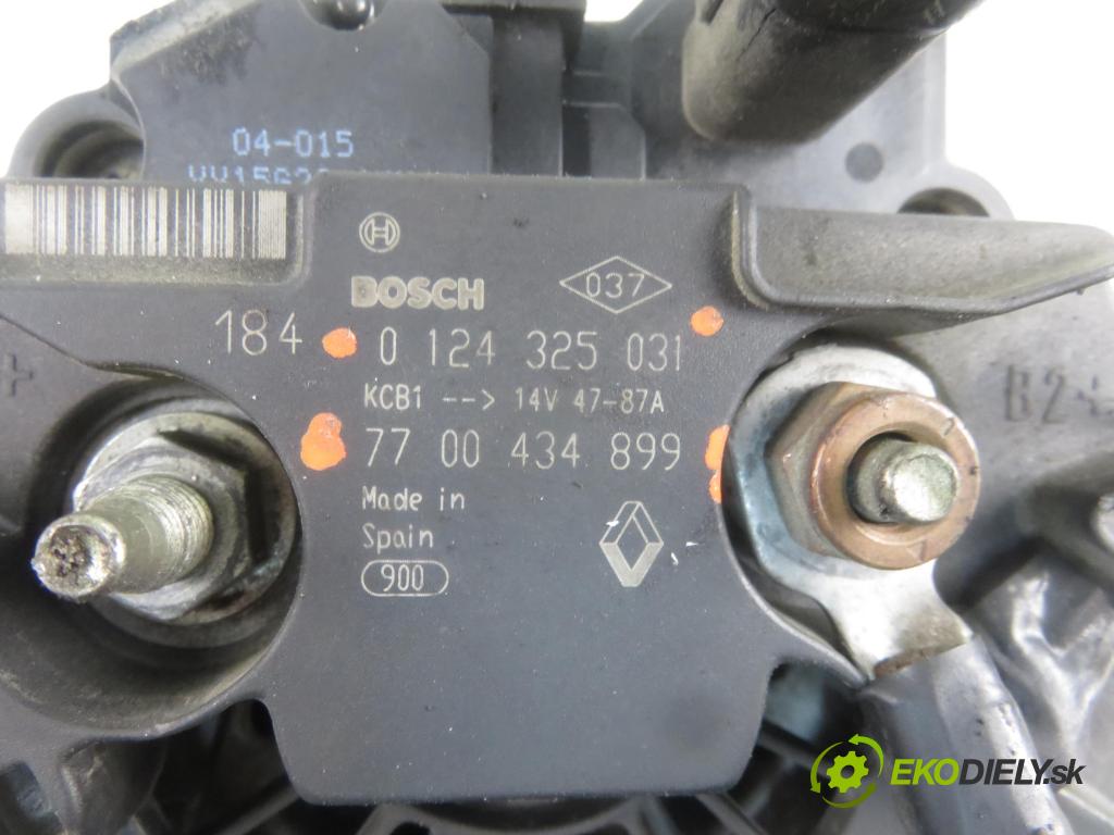 RENAULT MEGANE I (BA0/1_) HB 2002 79,00 1.6 16V 107 - K4M 700 1598,00 Alternátor 0124325031 ; 7700434899 (Alternátory)