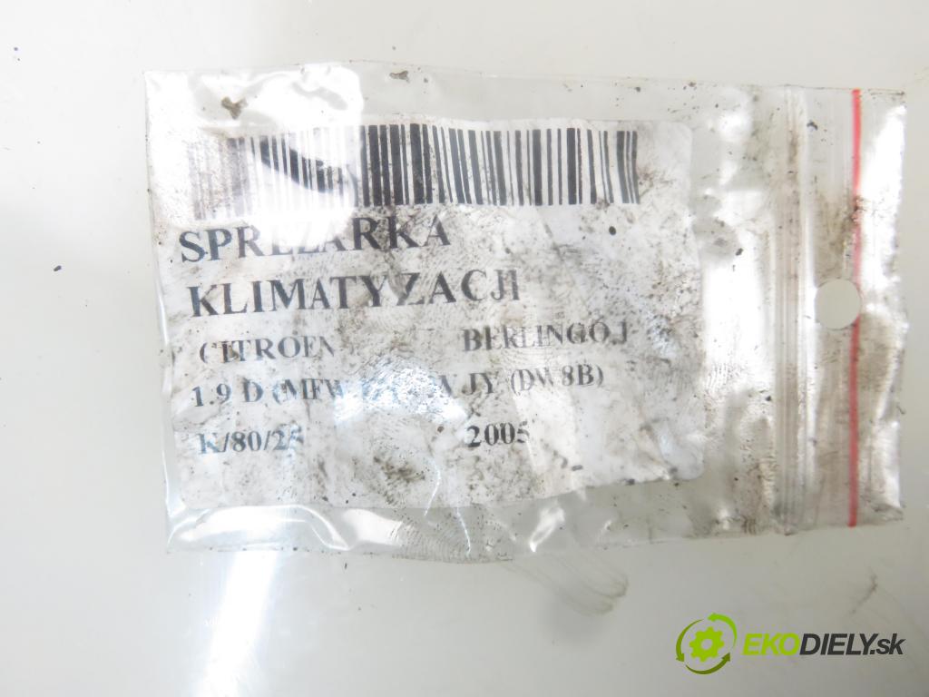 CITROEN BERLINGO / BERLINGO FIRST nadwozie wielkoprzestrzenne (MPV) KOMBIVAN 2005 51,00 1.9 D - WJY (DW8B) 1868,00 KOMPRESOR: klimatizácie 9646416780 (Kompresory klimatizácie)