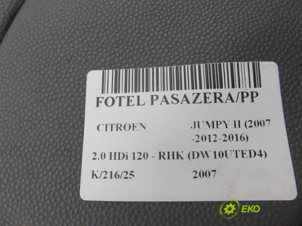 CITROEN JUMPY Skrzynia FURGON 2007 88,00 2.0 HDi 120 - RHK (DW10UTED4) 1997,00 Sedadlo CESTUJÚCI/PP