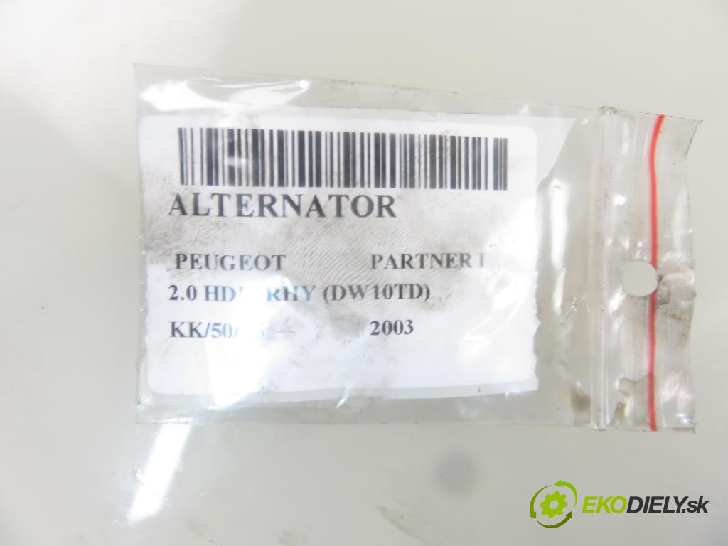 PEUGEOT PARTNER Combispace (5F) KOMBIVAN 2003 66,00 2.0 HDI - RHY (DW10TD) 1997,00 Alternátor 9646321780 (Alternátory)
