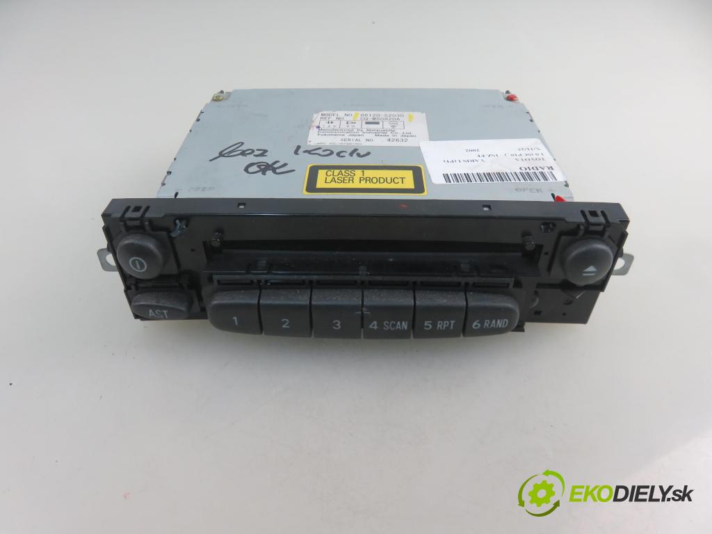 TOYOTA YARIS (_P1_) HB 2002 50,00 1.0 VVT- i 68 - 1SZ-FE 998,00 RADIO CD 8612052030