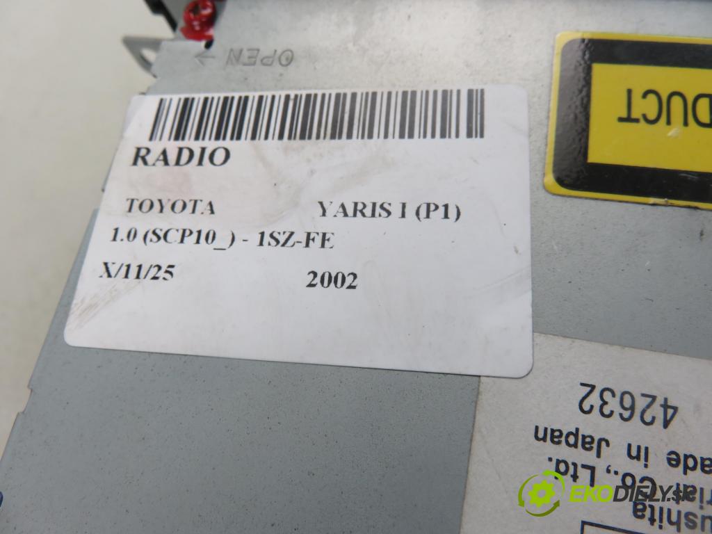 TOYOTA YARIS (_P1_) HB 2002 50,00 1.0 VVT- i 68 - 1SZ-FE 998,00 RADIO CD 8612052030
