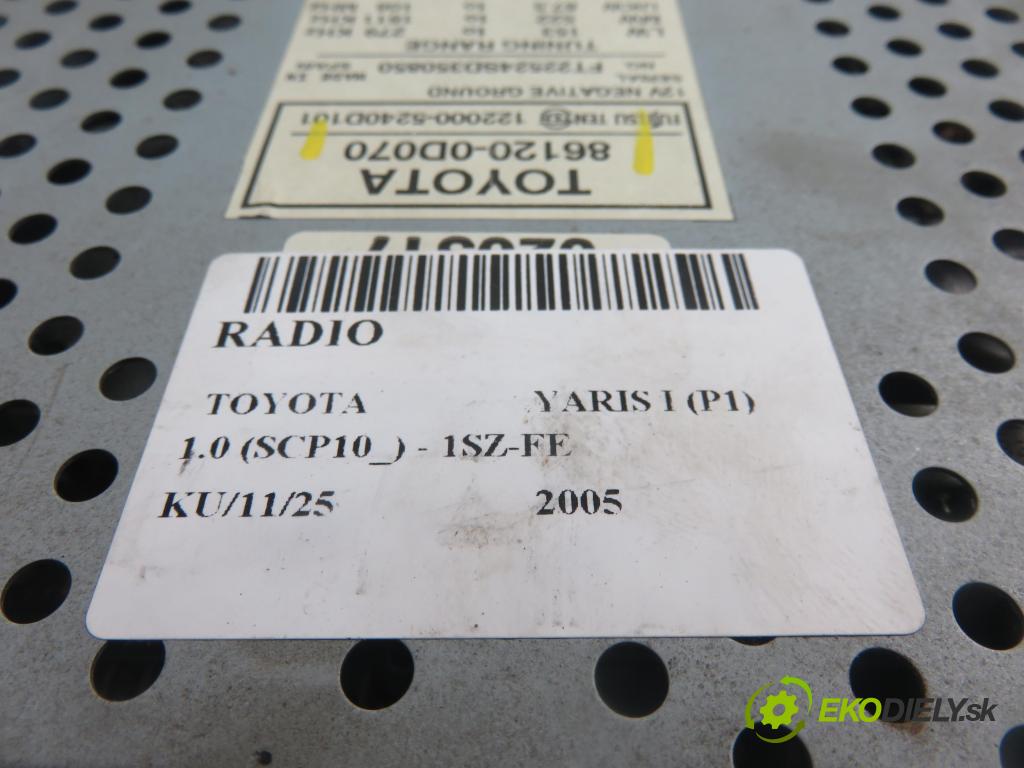 TOYOTA YARIS (_P1_) HB 2005 50,00 1.0 VVT- i 68 - 1SZ-FE 998,00 RADIO 861200D070