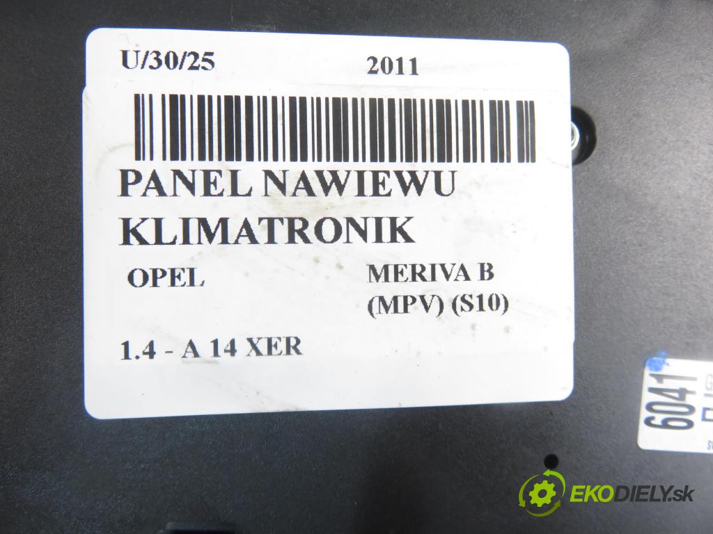 OPEL MERIVA B nadwozie wielkoprzestrzenne (MPV) (S10) MINIVAN 2011 74,00 1.4 - A 14 XER 1398,00 Panel kúrenia KLIMATRONIK 13346041 ; 13346092