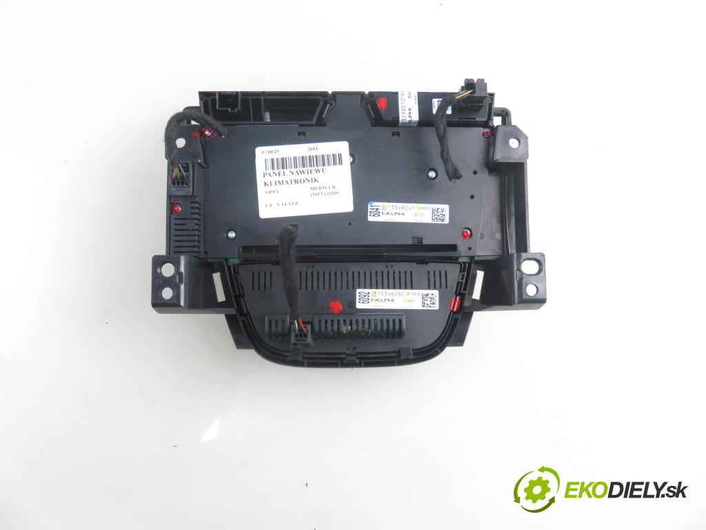 OPEL MERIVA B nadwozie wielkoprzestrzenne (MPV) (S10) MINIVAN 2011 74,00 1.4 - A 14 XER 1398,00 Panel kúrenia KLIMATRONIK 13346041 ; 13346092
