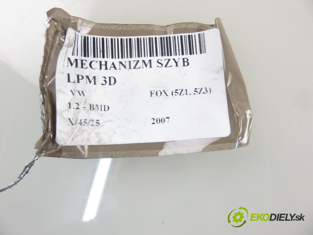 VW FOX (5Z1, 5Z3) HB 2007 40,00 1.2 - BMD 1198,00 mechanismus oken LPM 3D 0347730