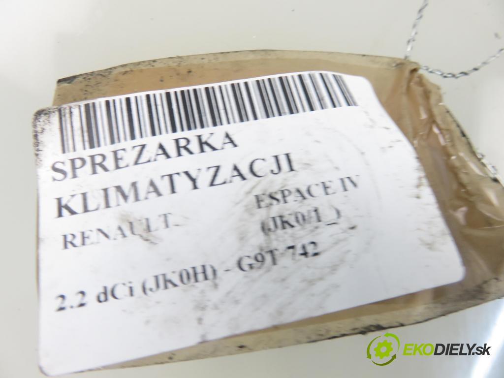 RENAULT ESPACE IV (JK0/1_) MINIVAN 2003 110,00 2.2 dCi (JK0H) 150 - G9T 742 2188,00 KOMPRESOR: klimatizácie  (Kompresory klimatizácie)