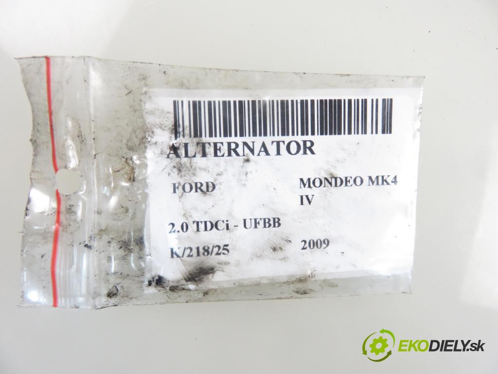 FORD MONDEO IV (BA7) LIFTBACK 2009 103,00 2.0 TDCi - UFBB 1997,00 Alternátor 7G9N10300EA ; 0121615028 (Alternátory)