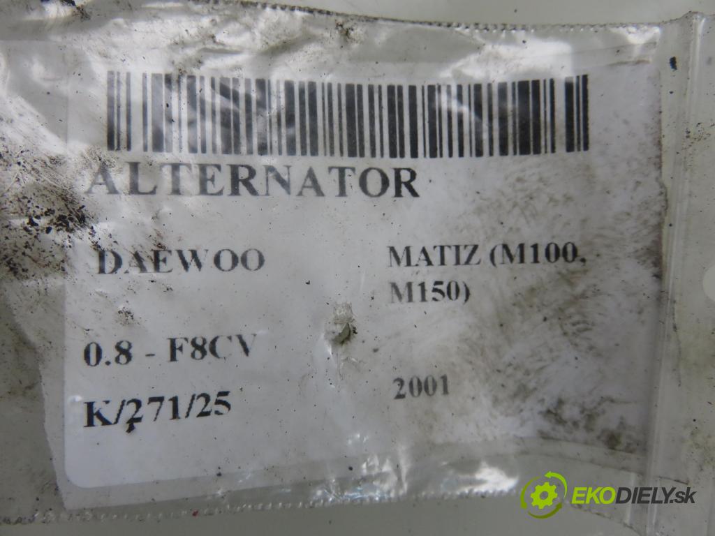 DAEWOO MATIZ (M100, M150) HB 2001 38,00 0.8 52 - F8CV 796,00 Alternátor 96314258 (Alternátory)
