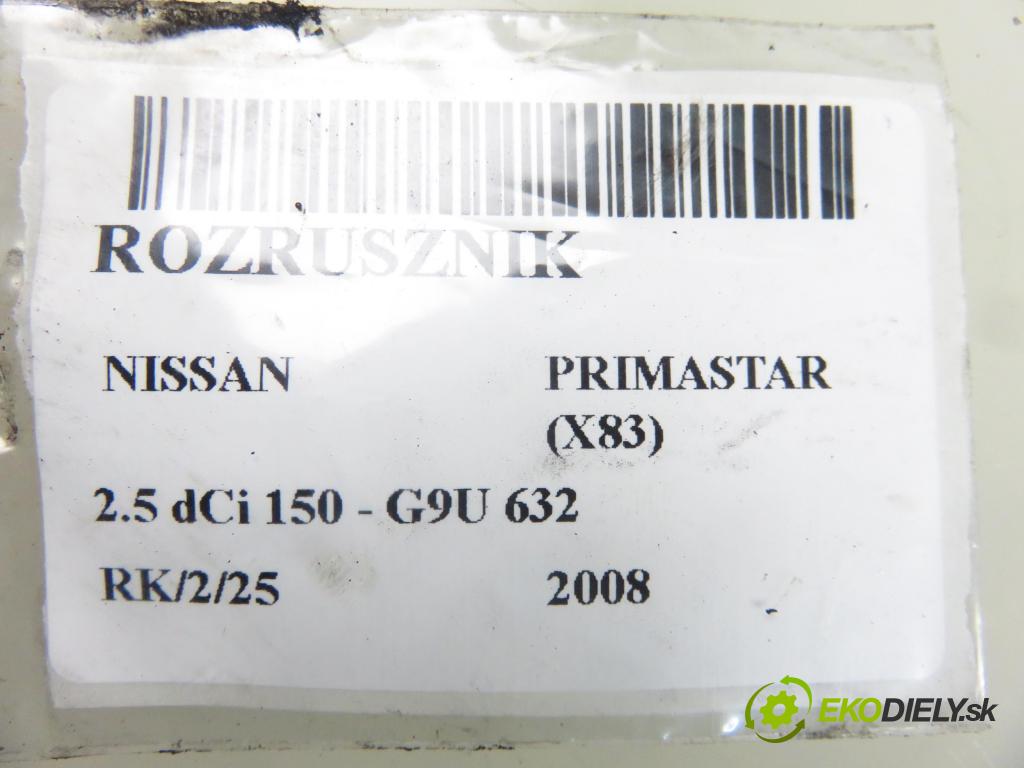 NISSAN PRIMASTAR Skrzynia (X83) FURGON 2008 0,00 2.5 dCi 115 - G9U 630 2464,00 Štartér 8200634602A ; D7R53 (Štartéry)