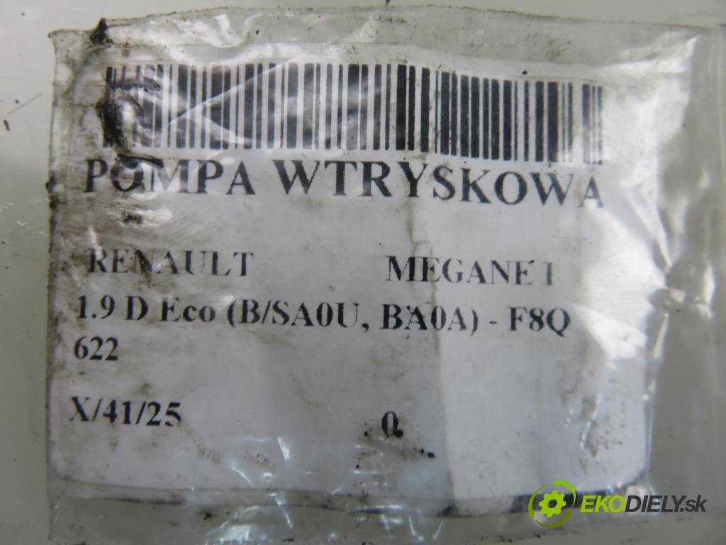 RENAULT MEGANE I (BA0/1_) HB 1999 47,00 1.9 D Eco 64 - F8Q 622 1870,00 Pumpa vstrekovacia R8640A111B ; 7700115073 (Vstrekovacie čerpadlá)