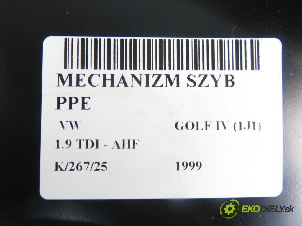 VW GOLF IV (1J1) HB 1999 81,00 1.9 TDI - AHF 1896,00 mechanismus oken PPE 1J4837730AA ; 1J1959802D