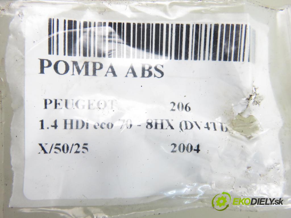 PEUGEOT 206 liftback (2A/C) HB 2004 50,00 1.4 HDi 8V 70 - 8HX 1398,00 Pumpa ABS 10097011143 ; 5WK84108 ; 9652342980 (Pumpy ABS)