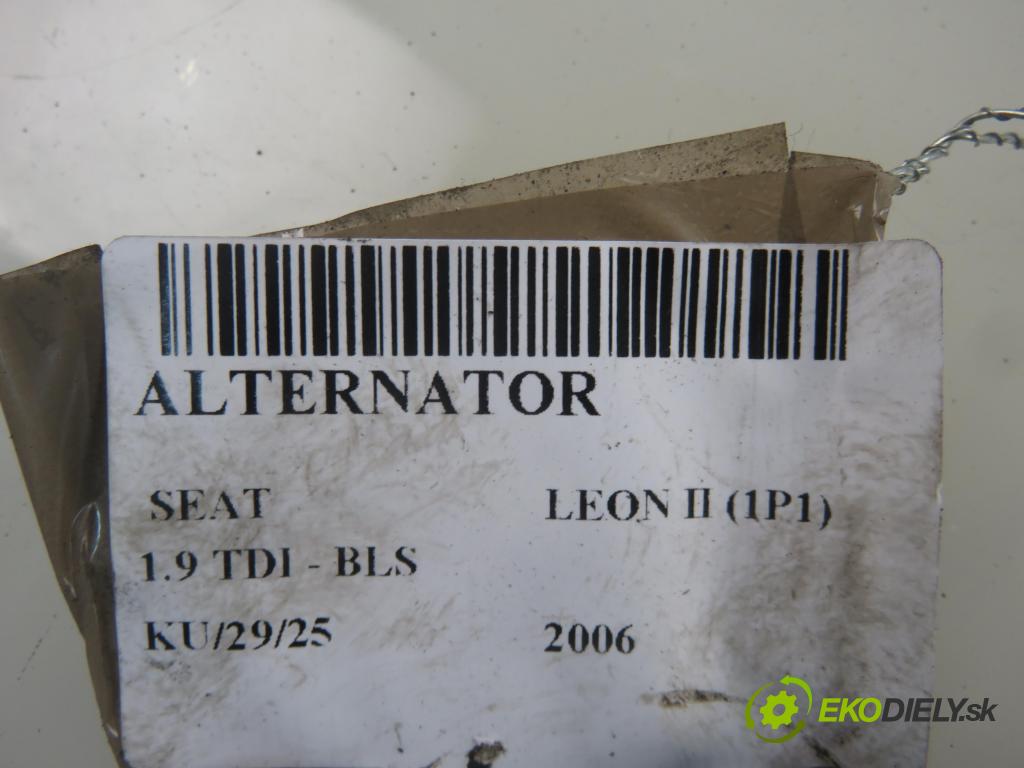 SEAT LEON (1P1) HB 2006 77,00 1.9 TDI - BLS 1896,00 Alternátor 06F903023F ; 0124525091 (Alternátory)