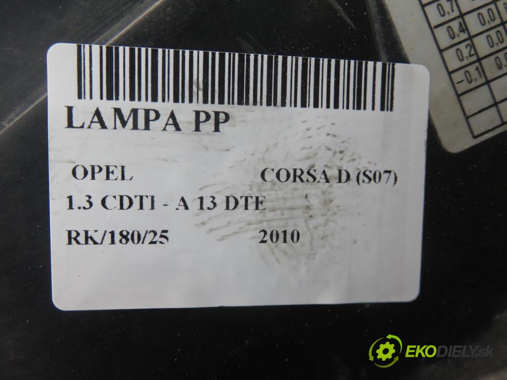 OPEL CORSA D (S07) HB 2010 70,00 1.3 CDTI - A 13 DTE 1248,00 světlo PP 13186382