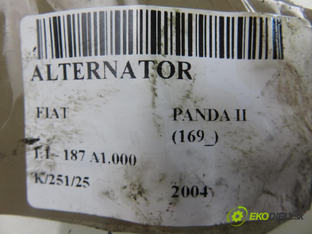 FIAT PANDA (169_) HB 2004 40,00 1.1 54 - 187 A1.000 1108,00 Alternátor 46843093 ; MS1022118220 (Alternátory)