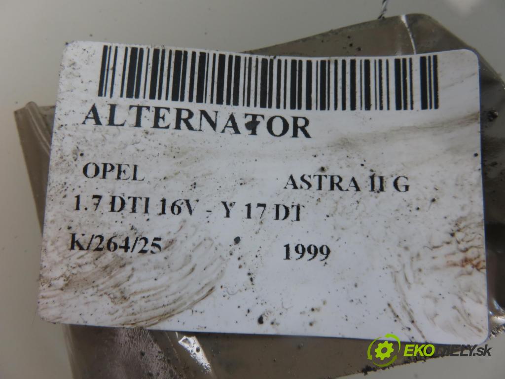 OPEL ASTRA G liftback (T98) HB 1999 55,00 1.7 DTI 16V - Y 17 DT 1686,00 Alternátor  (Alternátory)